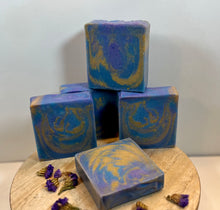 Load image into Gallery viewer, ‘Chrystal Blue’ Cold Process Soap Bar
