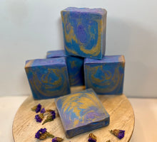 Load image into Gallery viewer, ‘Chrystal Blue’ Cold Process Soap Bar
